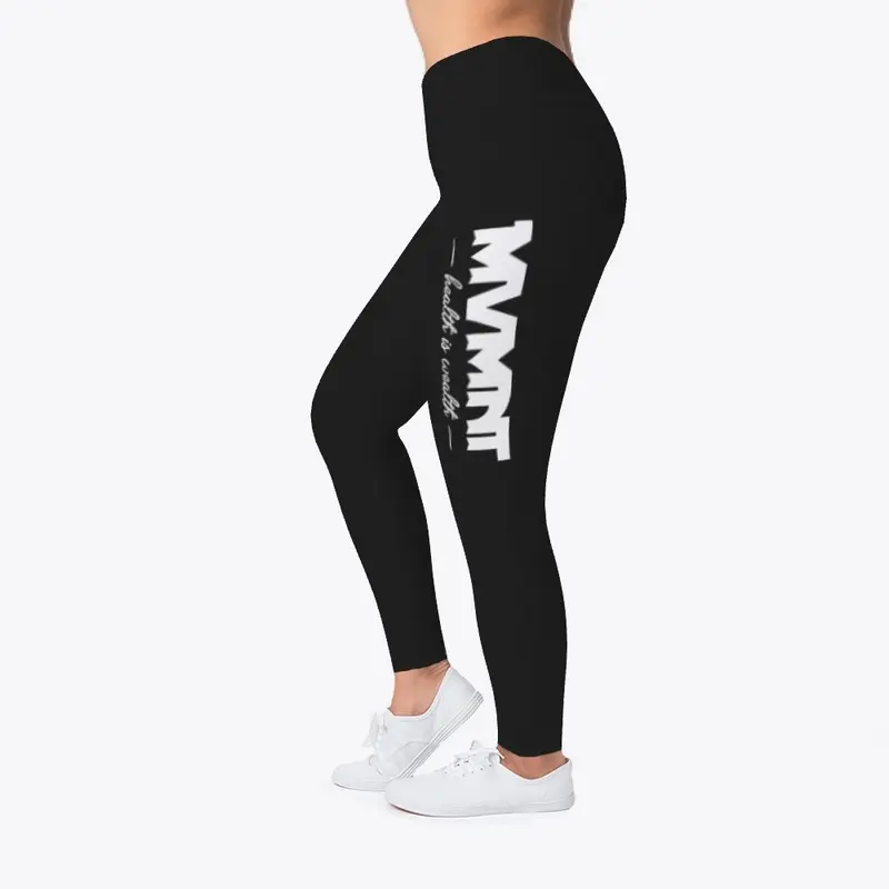 Left Leg MVMNT Leggings - White Logo